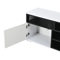 Mobile TV LED 65 pollici max salvaspazio con finitura laccata lucida, 150x35x50 cm, Bianco(m-9)