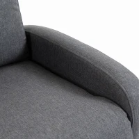 HOMCOM Sillón Relax Reclinable Manual 135° con Reposapiés en Tejido Efecto Lino Patas de Madera Gris Oscuro(m-7)