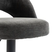 HOMCOM Conjunto de 2 Bancos de Bar Bancos Reguláveis em Altura Assento Estofado em Chenille Giratórias 360° Cinza(m-7)