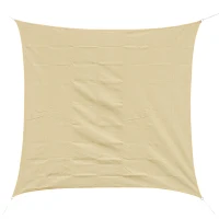Outsunny Copertină de Soare Pătrată, Protecție UV 95%, Țesătură din Polietilenă, 360 x 360 cm, Ecru(m-1)