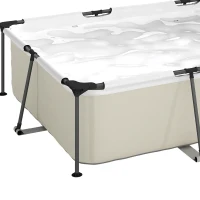 Outsunny Piscina Desmontable Tubular 316x238x66,5 cm 3700 L con Marco Metálico Parche de Reparación sin Depuradora Gris(m-10)