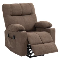 HOMCOM Relaxfauteuil met Opstahulp, Elektrisch, 90x75x100cm, Bruin(m-10)
