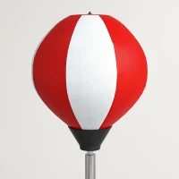 HOMCOM Punching Ball da Terra ad Altezza Regolabile con Guantoni e Base Riempibile, 43x43x126-144 cm, Rosso e Bianco(m-9)