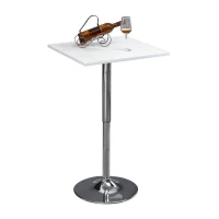 HOMCOM Verstelbare Bartafel, 360° draaibaar, krasbestendige voeten, stabiele metalen basis, Wit(m-1)