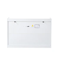 Aparador com muito espaço de arrumação, 3 gavetas e 3 portas com prateleiras ajustáveis, frente das portas com riscas, 120x35x80 cm, Branco(m-9)