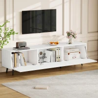 Mobile TV fino a 80 pollici portaoggetti con stampa 3D, 180x40x48 cm, Bianco(m-1)