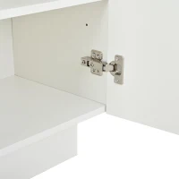 Aparador para sala de estar, armário de arrumação largo de três portas, design minimalista moderno, 35x160x60 cm, Branco(m-8)