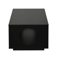 Table basse avec éclairage LED, grand espace de rangement avec gestion intégrée des câbles, 100x50x35 cm, Noir(m-7)