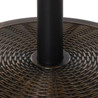 Outsunny Parasolvoet van Cement 14kg Rond met Rotanlook voor Parasol 35mm/38mm/48mm Diameter(m-10)