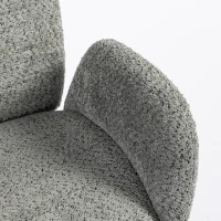 HOMCOM Office Chair with Adjustable Headrest, Spring Pack, Curved Line, Boucle Fabric - Charcoal Grey(m-9)