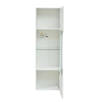 Vitrine para sala de estar, design estreito e alto com amplo espaço de arrumação, 35x50x165 cm, Branco(m-5)
