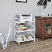 HOMCOM Druckerständer Druckertisch mit 3 Ebenen und Stauraum, 55 x 40 x 77cm(m-7)