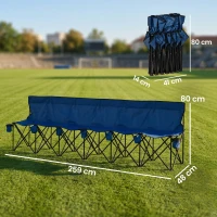 Outsunny 6 Seater Folding Camping Chair with Cup Holder & Carry Bag - Blue(m-3)