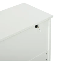 Aparador com 4 gavetas e 4 portas, muito espaço de arrumação e ampla superfície de trabalho, 4 prateleiras, 160x35x80 cm, Branco(m-12)