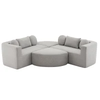 Divano modulare con funzione letto, schiuma ad alta resilienza e molle insacchettate, 292x165x68 cm, Grigio(m-7)