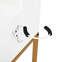 Toeletta trucco moderna con illuminazione a LED, specchio girevole, supporto per asciugacapelli e sgabello, 80x40x138,5 cm, Bianco(m-7)