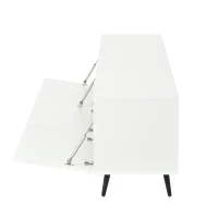 Lowboard para TV, adequado para televisores até cerca de 80 polegadas, com design 3D estampado, 180x40x48 cm, Branco(m-6)