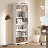 HOMCOM Regal mit geteilten offenen Ablagen, 6 Ablagen, Weiß(m-6)