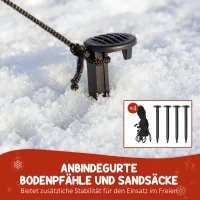 Outsunny Opblaasbare kerstdecoratie met LED-lampjes, polyester, voor binnen en buiten, Rood+Groen(m-5)