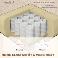 HOMCOM Eleganter Ohrensessel, dick gepolstert, abnehmbarer Bezug, 74 x 87 x 102 cm, Beige(m-5)
