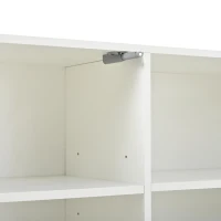 Aparador para sala de estar, armário de arrumação largo de três portas, design minimalista moderno, 35x160x60 cm, Branco(m-9)