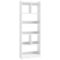 HOMCOM Bibliothèque avec Mensoles Aperte Divise, 6 Ripiani, Blanche(m-1)