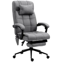 Vinsetto Ergonomische Bureaustoel met Massagefunctie, 66x76x112-120cm, Grijs(m-1)