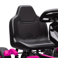 AIYAPLAY Pedal Go Kart for Kids Aged 3-6 Years, with Freewheel System, Brake, EVA Anti-Slip Wheels, Pink(m-13)