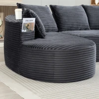 Bogesofa imbottito con portabicchieri su entrambi i lati, cuscini e tasca laterale, 250x152x82 cm, grigio scuro(m-10)