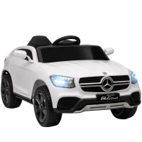 AIYAPLAY Elektroauto für Kinder, 12V Kinderauto mit Fernbedienung, LED-Lichter, Musik, 3 Geschwindigkeiten, 3-6 Jahre, Weiß(m-1)