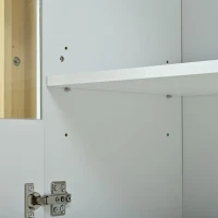 Aparador moderno, 3 portas com 4 prateleiras ajustáveis, 140x40x84 cm, Branco(m-10)