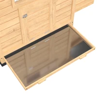 PawHut Chicken Coop, Wooden Outdoor Hen House with Nesting Box, Openable Waterproof Top, Pull-Out Tray, 150 x 100 x 97cm(m-10)