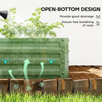 Outsunny Set of Two 110 x 50cm Steel Planter Boxes -  Light Green(m-5)