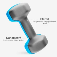SPORTNOW Hantelset mit Aufbewahrungsgestell, Set mit 6 Hanteln für Fitness-Training, 2 x 1kg, 2 x 3kg, 2 x 5kg(m-6)