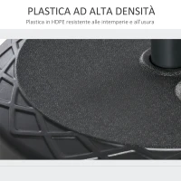 Outsunny Base per Ombrellone Rotonda Ø55cm in Plastica da 30kg per Pali da Ø38-48mm, Nero(m-5)