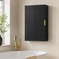 kleankin Armario mural para baño, armario botiquín mural, mueble de almacenamiento con estante ajustable(m-11)