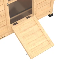 PawHut Chicken Coop, Wooden Outdoor Hen House with Nesting Box, Openable Waterproof Top, Pull-Out Tray, 150 x 100 x 97cm(m-13)