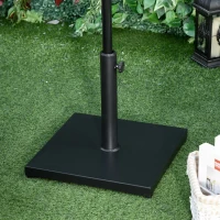 Outsunny Sonnenschirmständer, Schirmhalter, Regenschirm Base, für Ø35 mm, Ø38 mm, Ø48 mm, Metall, Schwarz, 45 x 45 x 39 cm(m-10)