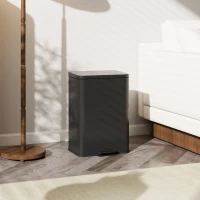HOMCOM Lixeira 20 L Pedal com Tampa de Fechamento Suave Balde Interno Removível Fosco 34,2x30,6x44,2 cm Preto(m-5)