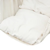 Outsunny Fauteuil suspendu extérieur chaise hamac avec 2 coussins, intérieur et extérieur, en tissu coton mélangé, crème(m-11)
