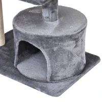 PawHut Árbol Rascador para Gatos 81 cm Torre para Gatos con Cama Plataforma Refugio Poste de Sisal y Bolas 60x40x81 cm Gris(m-11)