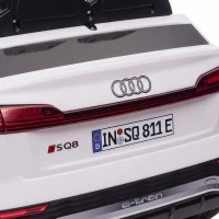AIYAPLAY Audi Q8 etron Sportback Licensed Ride on Car with Remote Control, Four-Wheel Suspension, Soft Start for Ages 3-4, White(m-11)