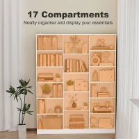 HOMCOM Bookcase with Open Storage, 6-Tier Bookshelf with Anti-Tipping Hardware, White(m-4)