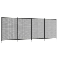 Outsunny Zwembad Veiligheidshek, Zwembadhek voor Kinderen, 4-delig, Aluminium/Texteline, 365 x 126 cm, Zwart(m-1)