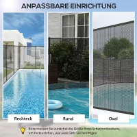 Outsunny Zwembad Veiligheidshek, Zwembadhek voor Kinderen, 4-delig, Aluminium/Texteline, 365 x 126 cm, Zwart(m-7)