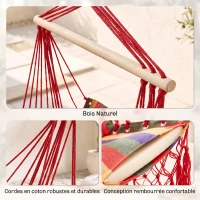 Outsunny Amaca Sedia Sospesa in Poliestere, Colorata, 100x60x100cm(m-7)