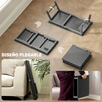 HOMCOM Mesa Reclinable para Cama y Sofá Bandeja Plegable con Cajón Lateral para Ordenador Portátil Libros Cinco Alturas Negro(m-6)
