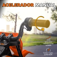 AIYAPLAY Moto Eléctrica para Niños 12V 2 Motores Suspensión Trasera Ruedas de Apoyo Desmontables Música Niños 3-6 Años Naranja(m-5)