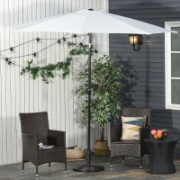 Outsunny Parasolvoet van Cement 14kg Rond met Rotanlook voor Parasol 35mm/38mm/48mm Diameter(m-7)