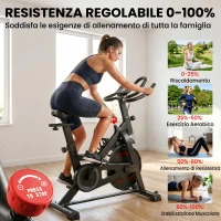 SPORTNOW Bici Casa, Stazionaria con APP, Resistenza Magnetica 0-100%(m-5)